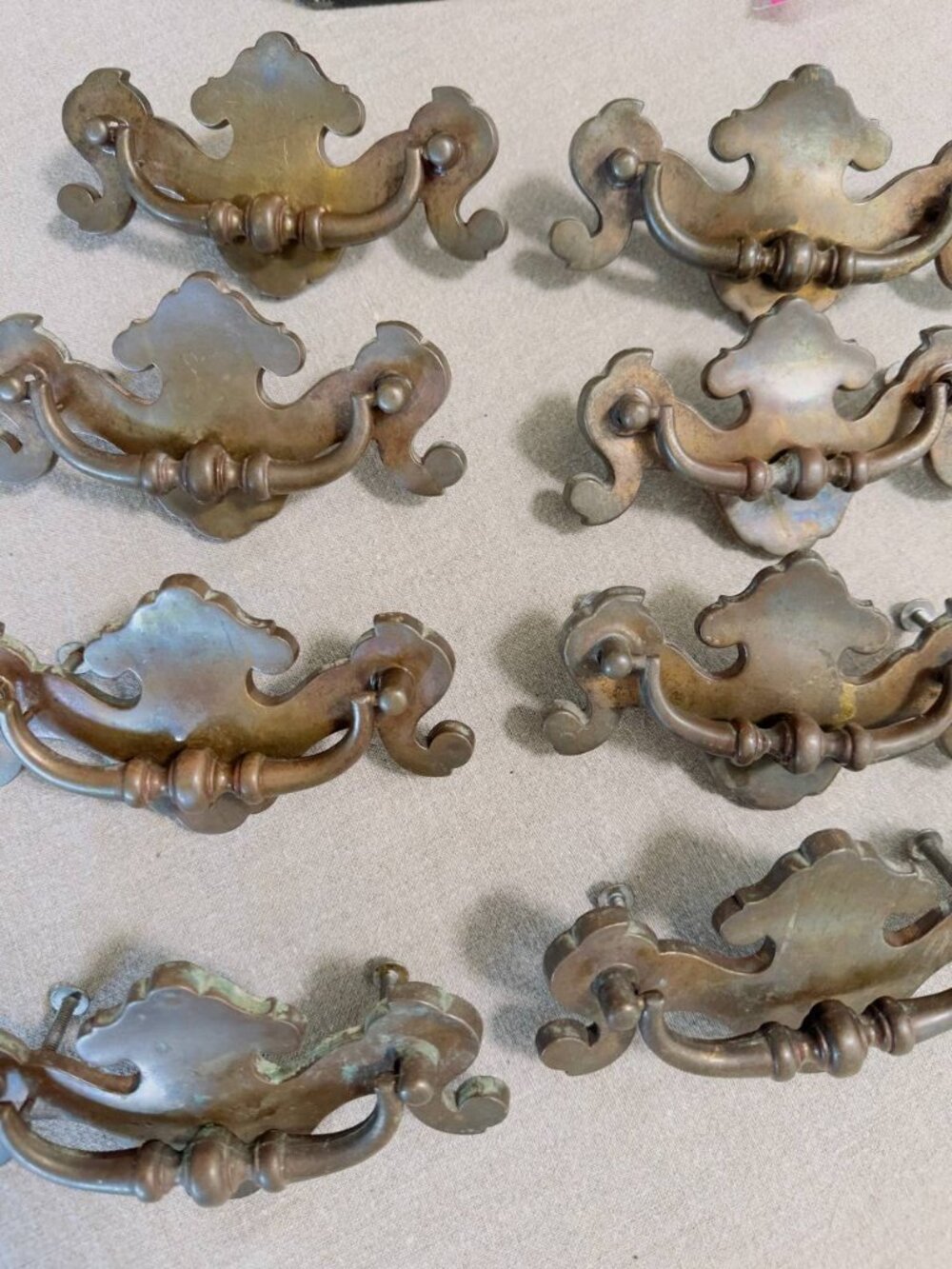 Vintage 1950s Belwith BPC 2897 Brass Chippendale Swan Neck Bail Drawer Pulls – 3